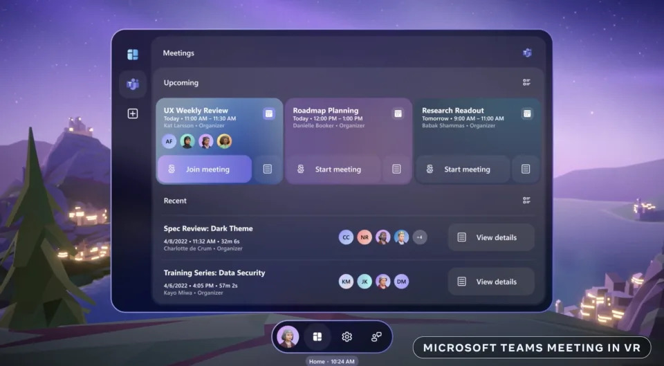 An representation  of Microsoft Teams successful  VR, from Meta Connect. 