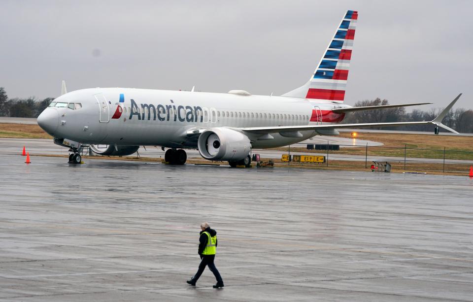 <p>American Airlines has a strict face coverings policy</p> (AP)