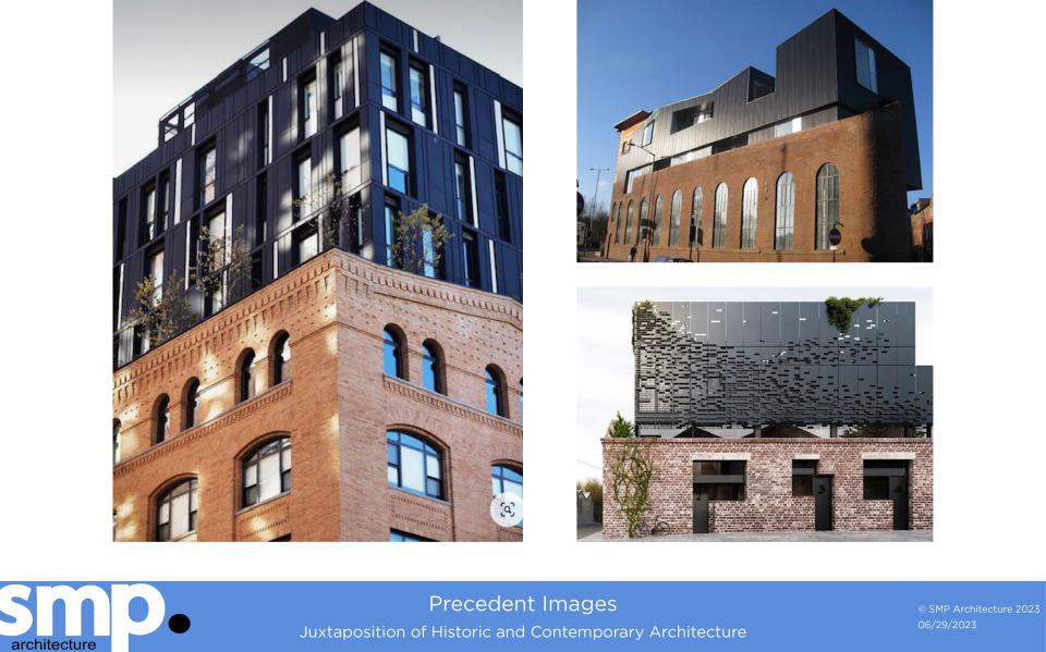 In a presentation to the Pensacola Architectural Review Board, architect Brian Spencer pointed to other modern buildings that incorporated a historic building.