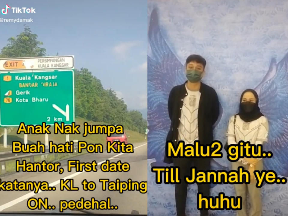 A father from Sungai Buloh chauffeured his son to his first date in Taiping, Perak. — Screenshot from TikTok/Remy Damak