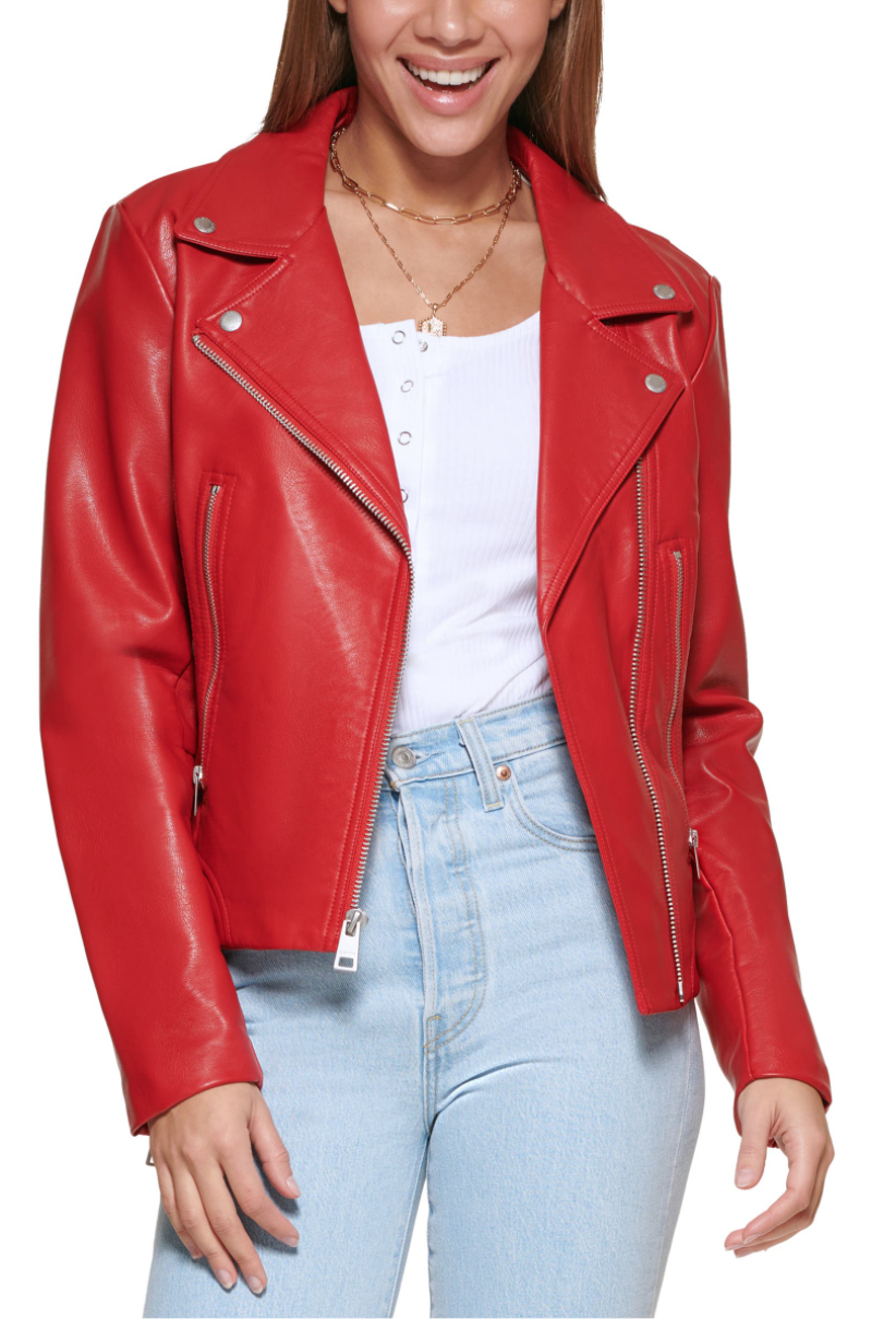 <p><a href="https://go.redirectingat.com?id=74968X1596630&url=https%3A%2F%2Fwww.nordstrom.com%2Fs%2Flevis-womens-faux-leather-moto-jacket%2F5910279&sref=https%3A%2F%2Fwww.thepioneerwoman.com%2Ffashion-style%2Fg40873262%2Fleather-jackets-for-women%2F" rel="nofollow noopener" target="_blank" data-ylk="slk:Shop Now;elm:context_link;itc:0;sec:content-canvas" class="link ">Shop Now</a></p><p>Levi's Women's Faux Leather Moto Jacket</p><p>nordstrom.com</p><p>$150.00</p><span class="copyright">Nordstrom</span>