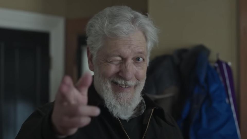 Clancy Brown winks and shoots a finger gun in Dexter: New Blood