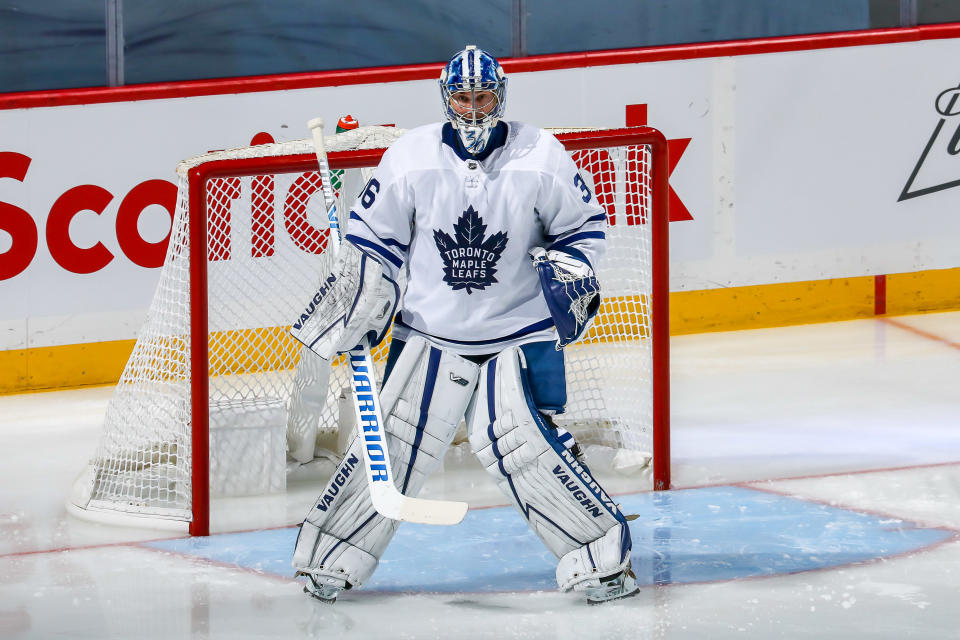 Goaltender Jack Campbell #36 of the Toronto Maple Leafs