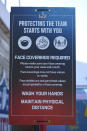 General view signage at the entrance to the stadium prior to Super Bowl LV when the Tampa Bay Buccaneers will take on the defending champion Kansas City Chiefs at Raymond James Stadium on February 07, 2021 in Tampa, Florida. (Photo by Douglas P. DeFelice/Getty Images)