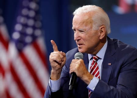 U.S. Democratic presidential candidate and former U.S. VP Biden speaks during a forum held by gun safety organizations the Giffords group and March For Our Lives in Las Vegas