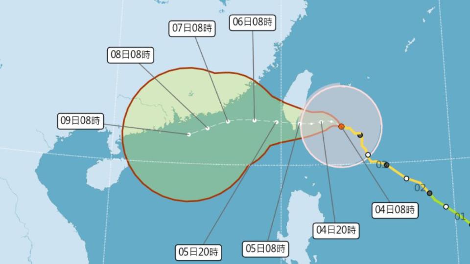 小犬颱風最新路徑。（圖／翻攝氣象署）