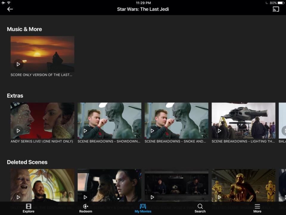 Inside the Movies Anywhere app