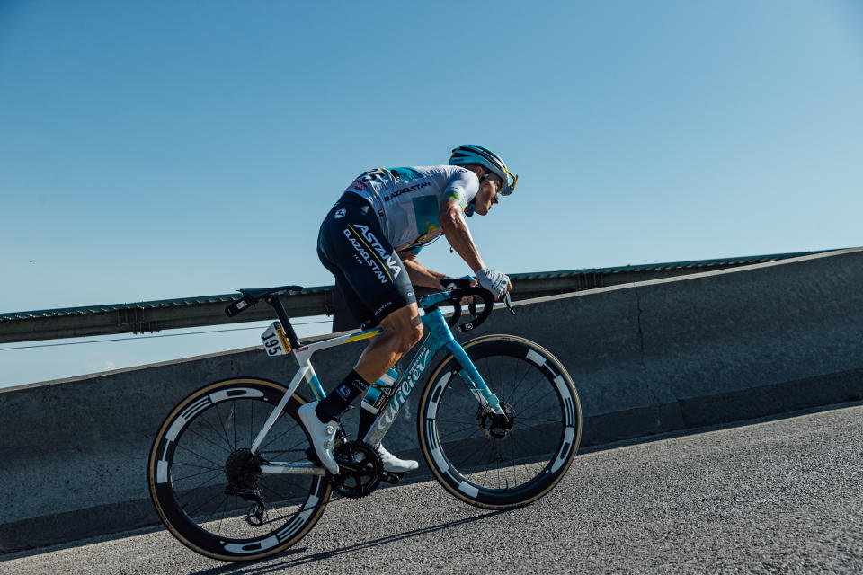 Riders ascending the final kilometres of the Puy de Dôme on stage 9 of the 2023 Tour de France