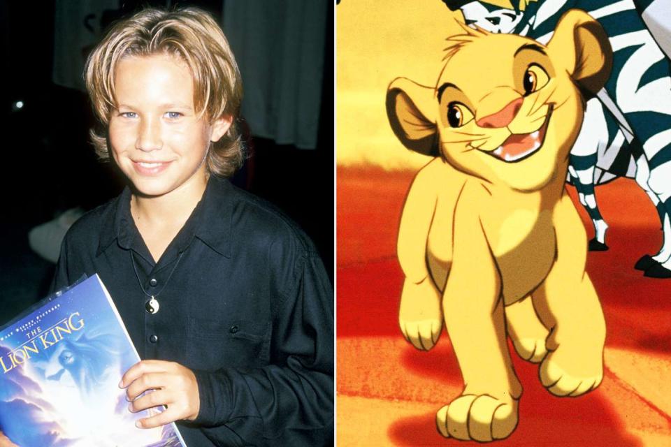 <p>Ron Galella, Ltd/Ron Galella Collection/Getty; Maximum Film / Alamy Stock Photo</p> Jonathan Taylor Thomas in 1994 and Simba in 