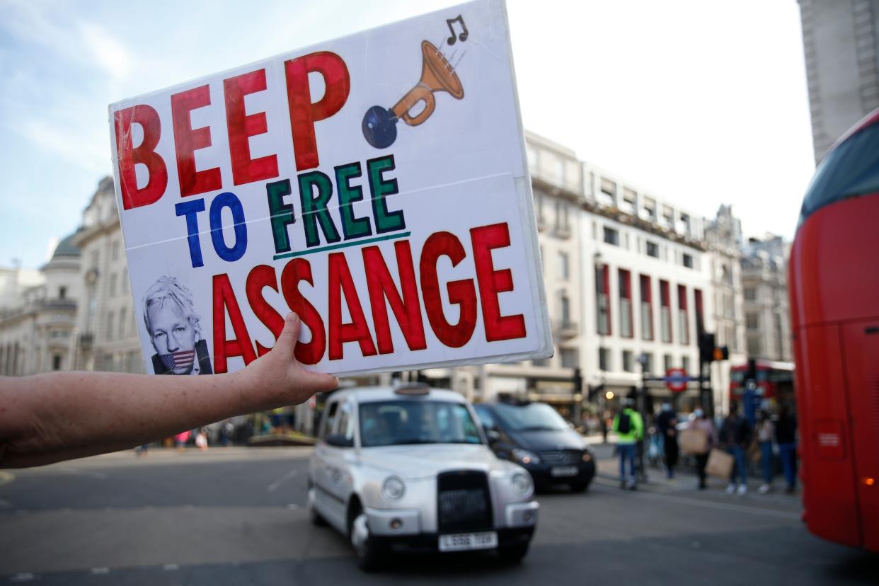 Julian Assange has been held in London’s Belmarsh Jail since April 2019  (Getty Images)