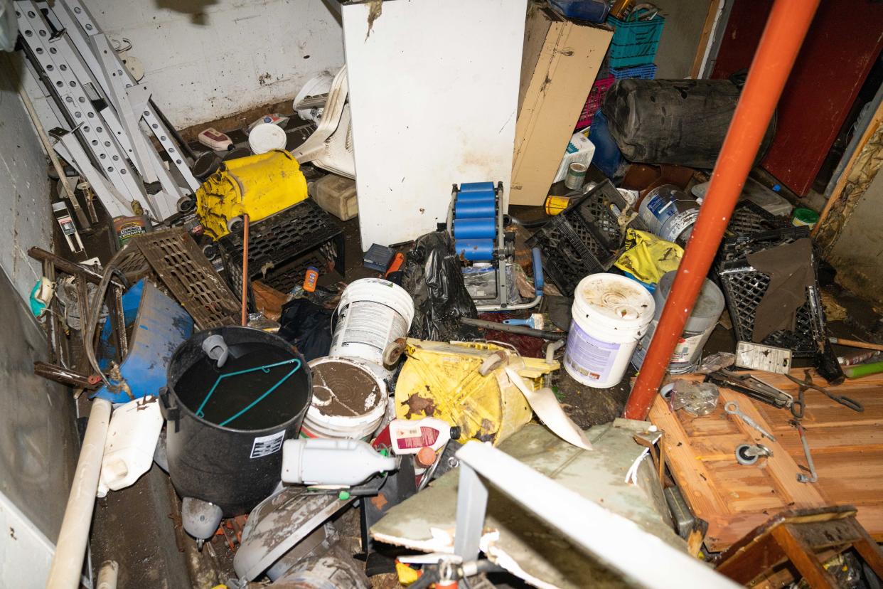 The damaged home where a 66 yr old man was pronounced dead on scene after flood waters filled the entire basement on Ridgewood Avenue in Brooklyn on Thursday, Sept. 2, 2021.