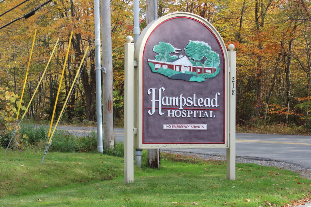 Exterior sign for Hampstead Hospital