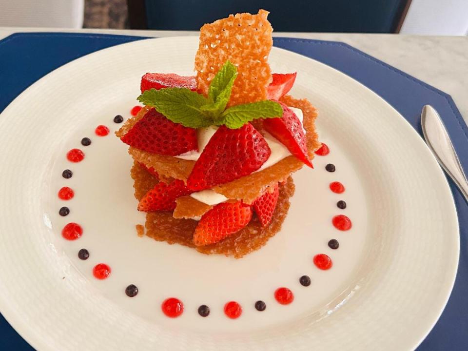 Café L'Europe's daily specials on Bastille Day will include a strawberry tarte millefeuille.