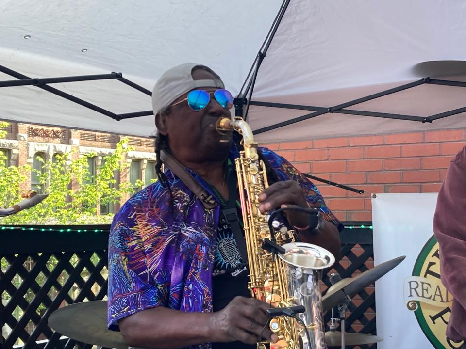 Burlington saxophone legend Joe Moore plays a solo June 10, 2023 at Vermont Pub & Brewery during the Burlington Discover Jazz Festival.