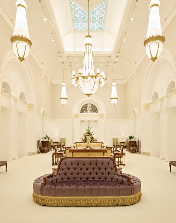 An undated photo of the interior of the Taylorsville Utah Temple. The Church of Jesus Christ of Latter-day Saints announced that public tours of the Taylorsville Utah Temple would begin on Saturday, April 13, 2024, and continue through May 18, 2024. 