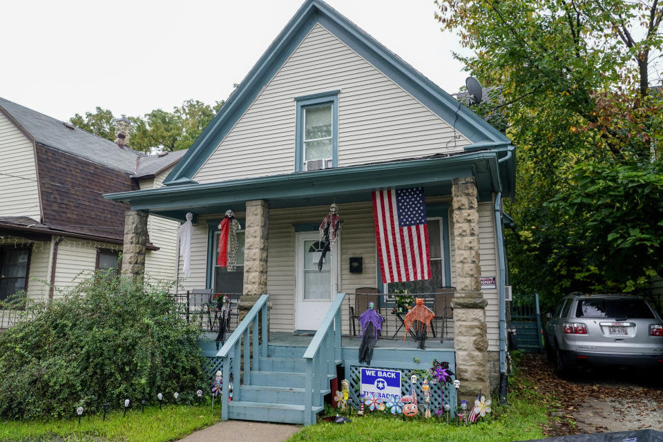 This is the home of Claudine Gates, mother of Pvt. Travis King Wednesday, Sept. 27, 2023, in Racine, Wis. King, the U.S. soldier who sprinted into North Korea across the heavily fortified border between the Koreas two months ago was released into American custody, the White House announced Wednesday. (AP Photo/Morry Gash)