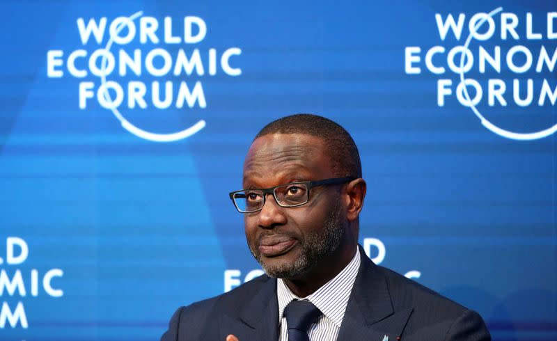 Tidjane Thiam, Chief Executive Officer of Credit Suisse attends a session during the 50th World Economic Forum (WEF) annual meeting in Davos
