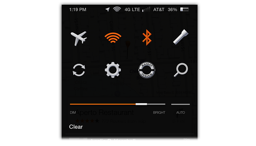 Fire phone settings panel