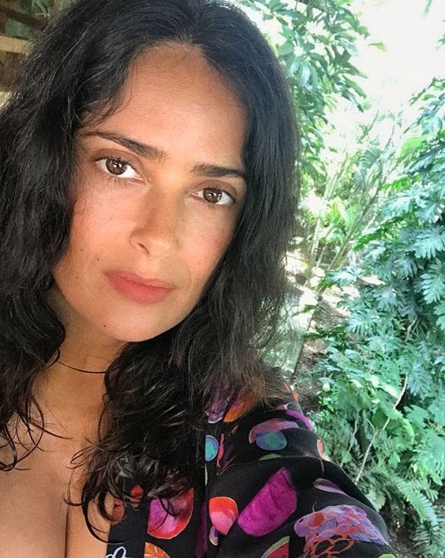 Salma Hayek sin maquillar