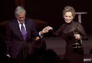 <p>Jean Smart accepted Michael Douglas' well-wishes following her outstanding lead actress in a comedy series win for <em>Hacks.</em></p>