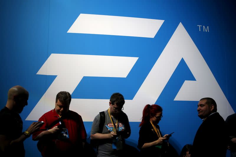 FILE PHOTO: An Electronic Arts (EA) video game logo is seen at the Electronic Entertainment Expo, or E3, in Los Angeles