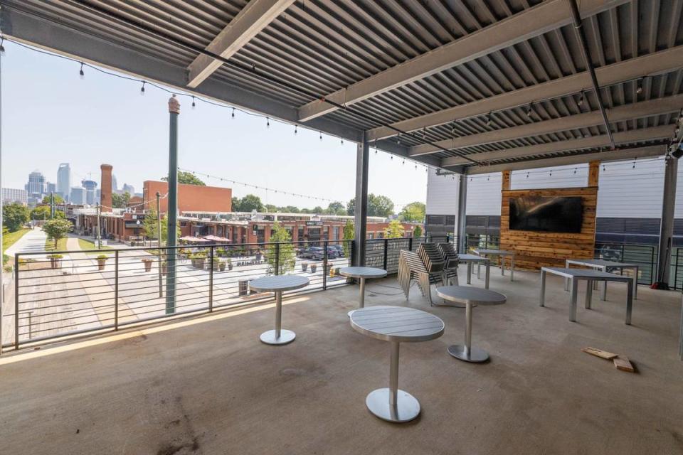 The Trolley Barn’s second story mezzanine offers an uptown view.