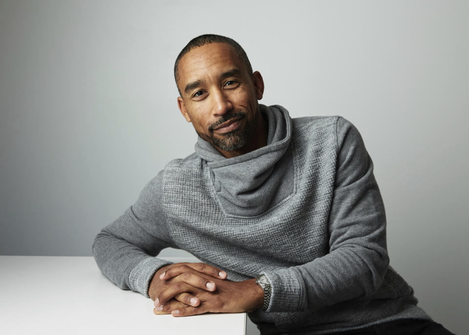 FILE - Johnta Austin poses for a portrait in New York on Nov. 6, 2019. Austin has two Grammy Awards and has co-written a handful of other multi-platinum hits deemed R&B classics, including Mariah Carey’s “We Belong Together” and Mary J. Blige’s “Be Without You.” (Photo by Taylor Jewell/Invision/AP, File)