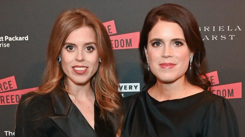 LONDON, ENGLAND - NOVEMBER 29: Princess Beatrice of York and Princess Eugenie of York attend The Anti Slavery Collective's inaugural Winter Gala at Battersea Arts Centre on November 29, 2023 in London, England. (Photo by Dave Benett/Getty Images for The Anti Slavery Collective)