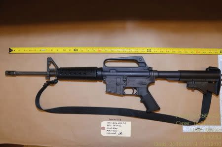 An evidence photo shows an assault rifle in the trial of Edgar Welch, 29, of Salisbury, North Carolina, who wielded an assault rifle inside the Comet Ping Pong pizzeria after a fake online "Pizzagate" report that it was a cover for a child abuse ring in Washington, D.C., U.S. on December 4, 2016, in this image released on June 22, 2017. Courtesy U.S. Attorney's Office for the District of Columbia/Handout via REUTERS