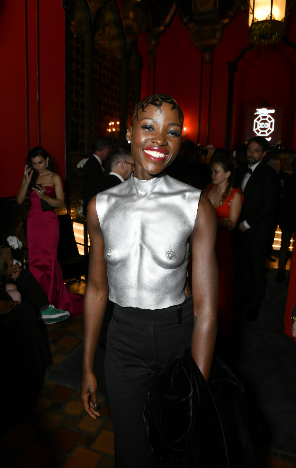 Lupita Nyong'o visits the Zacapa XO x Baccarat Speakeasy at the 76th Annual Tony Awards on June 11, 2023, in New York City.