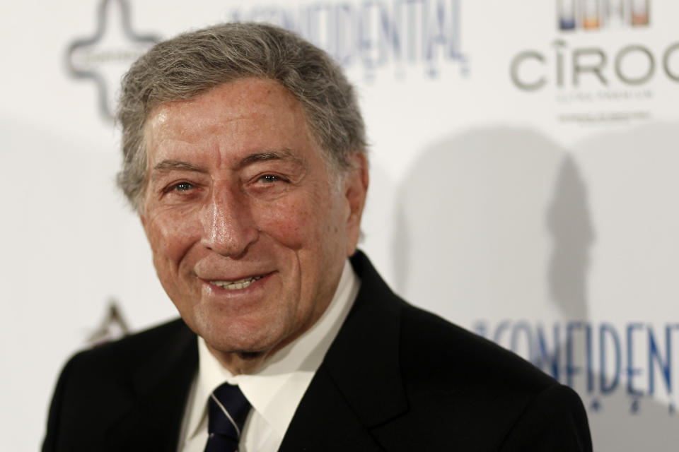 FILE - Honoree Tony Bennett arrives at the Los Angeles Confidential Magazine 2012 Grammys Celebration in Beverly Hills, Calif., Thursday, Feb. 9, 2012. Bennett, the eminent and timeless stylist whose devotion to classic American songs and knack for creating new standards such as 