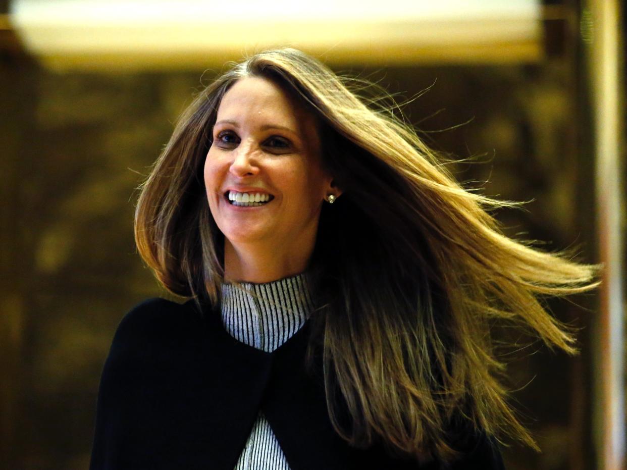 <p>Former Vogue special event planner Stephanie Winston Wolkoff stops for a photo in front of the media at Trump Tower in New York on 5 December 2016</p> ((AFP via Getty Images))