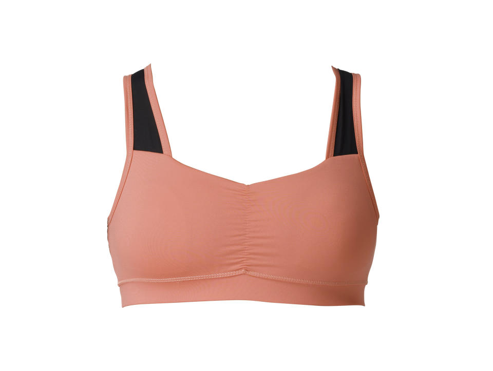This product image released by Roxy Outdoor Fitness shows the front of a ladies Roxy Spin Bra. Participation in mud runs and obstacle courses, such as the Warrior Dash or Tough Mudder, is growing by leaps and bounds. The right clothes and gear could be the difference in performance and comfort. (AP Photo/Roxy Outdoor Fitness)