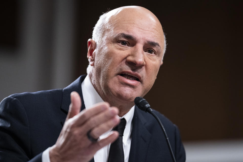 UNITED STATES - DECEMBER 14: Kevin OLeary testifies during the Senate Banking, Housing, and Urban Affairs Committee hearing titled Crypto Crash: Why the FTX Bubble Burst and the Harm to Consumers, in Dirksen Building on Wednesday, December 14, 2022. (Tom Williams/CQ-Roll Call, Inc via Getty Images)