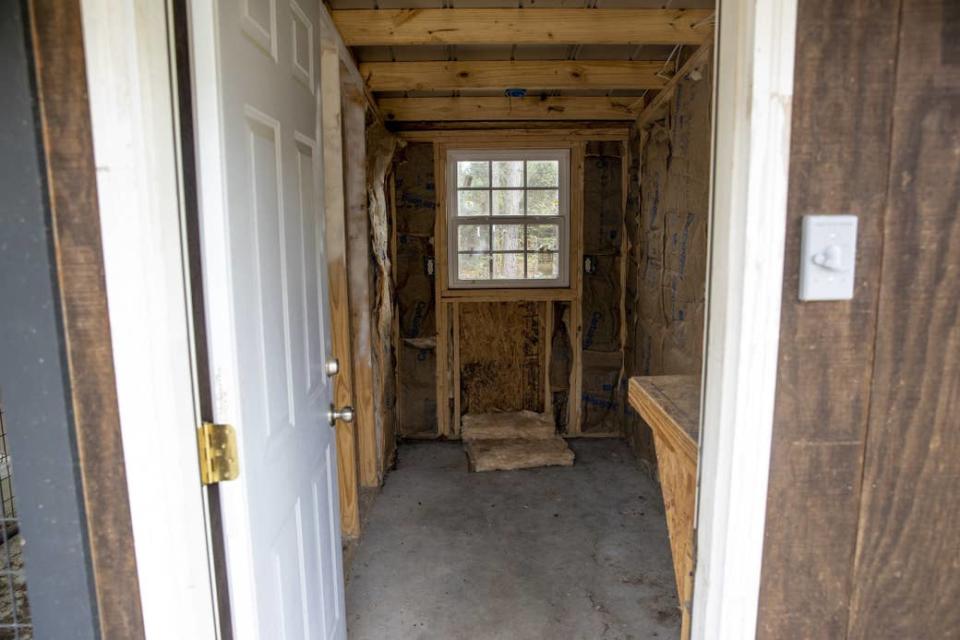 The feed room where Paul Murdaugh's body was found at the Moselle Road property, March 1, 2023.