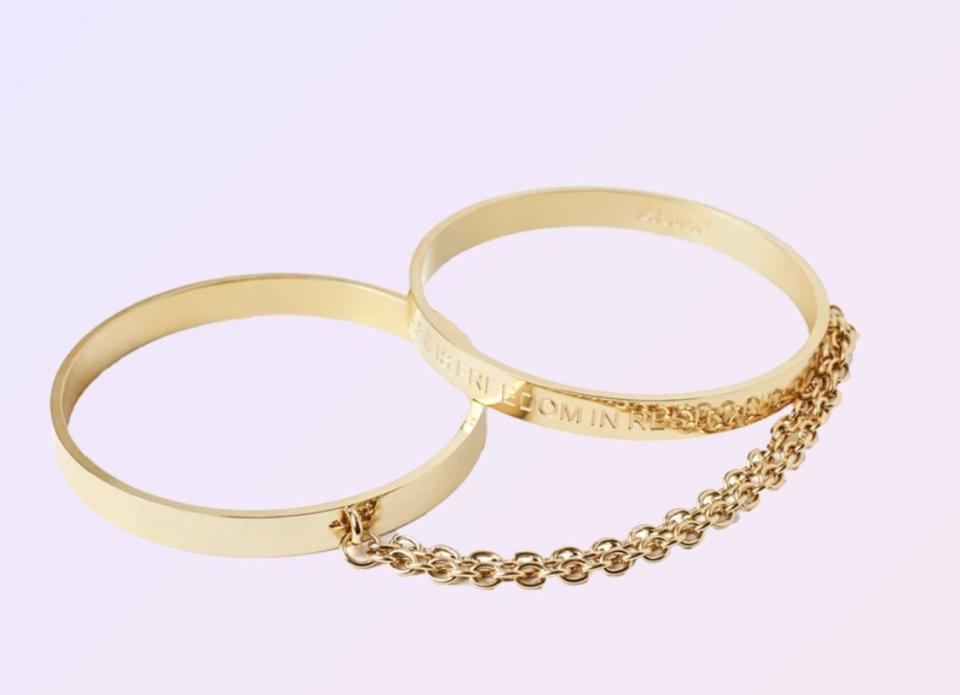These bangles might look delicate at first glance, but they double as handcuffs. <a href="https://fave.co/3aHanm3" target="_blank" rel="noopener noreferrer"><strong>Find them at Unbound</strong>﻿</a>. 