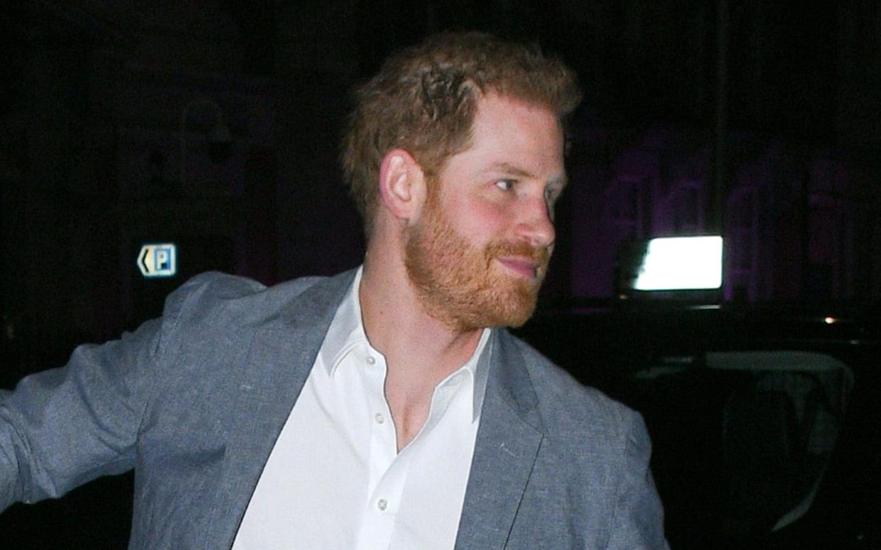 Prince Harry, Duke of Sussex seen arriving at The Ivy Chelsea Garden in London - GC Images