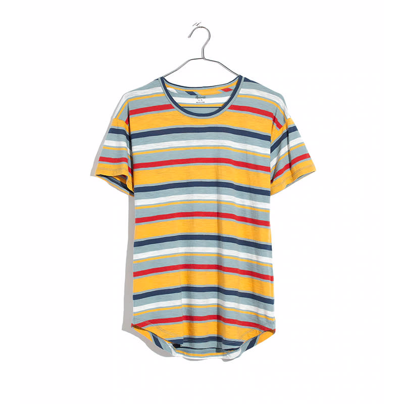 <a rel="nofollow noopener" href="https://go.redirectingat.com?id=86205X1579268&xs=1&url=https%3A%2F%2Fwww.madewell.com%2Fwhisper-cotton-crewneck-tee-in-carlsbad-stripe-J6552.html%3Fdwvar_J6552_color%3DKA3438%26cgid%3Dnew-newarrivals%26position%3D11%26position%3D11%23start%3D1" target="_blank" data-ylk="slk:Whisper Cotton Crewneck Tee, Madewell, $25Fall comes with a retro '70s mood. Get ahead of it now with this adorable striped tee—it’s perfect with vintage-wash denim.;elm:context_link;itc:0;sec:content-canvas" class="link ">Whisper Cotton Crewneck Tee, Madewell, $25<p>Fall comes with a retro '70s mood. Get ahead of it now with this adorable striped tee—it’s perfect with vintage-wash denim.</p> </a>