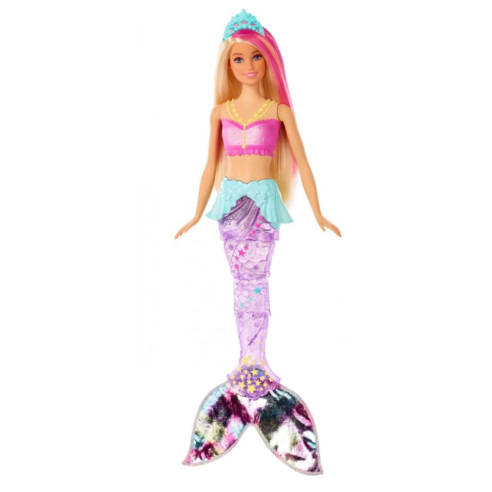 <p><strong>Barbie</strong></p><p>amazon.com</p><p><strong>$35.63</strong></p><p><a href="https://www.amazon.com/dp/B07GL9RGQK?tag=syn-yahoo-20&ascsubtag=%5Bartid%7C2089.g.37989191%5Bsrc%7Cyahoo-us" rel="nofollow noopener" target="_blank" data-ylk="slk:Shop Now" class="link ">Shop Now</a></p><p>Because one can never have enough Barbies. Barbie is cool. Mermaids are also cool. Princesses are cool. So, basically, this doll is a triple threat, and she is here to make bathtime way more fun. Her articulated tail (just push the buttons on her hips) lights up when it touches the water for extra whimsy.</p>