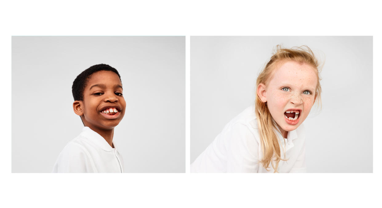  Photograph of children showing their wonky teeth, photographed by leading British photographer Rankin for the RANKIN X AQUAFRESH campaign. 