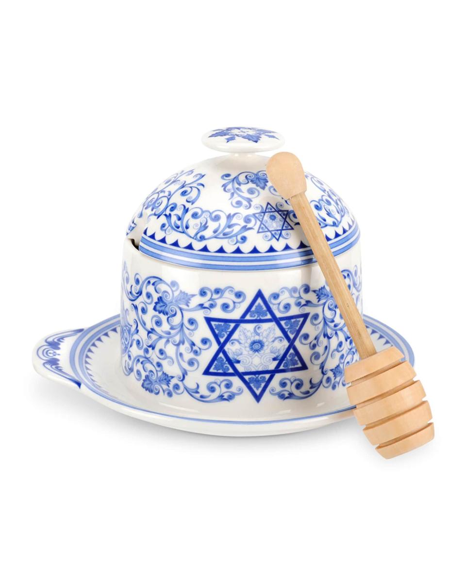 21) Judaica Honey Pot with Drizzler