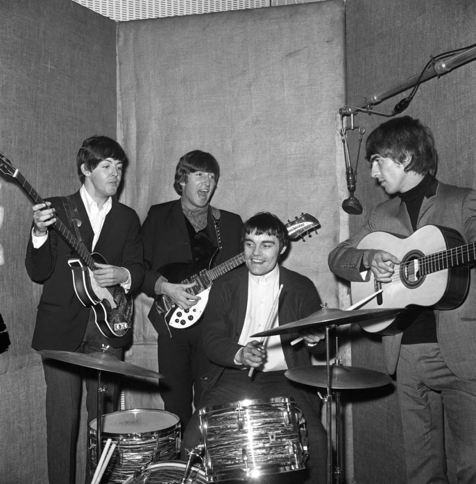 <div class="inline-image__caption"><p>Drummer Jimmie Nicol, 24, who is filling in for Ringo Starr after he collapsed during a photographic session at Barnes Studio.</p></div> <div class="inline-image__credit">PA Images/Getty</div>