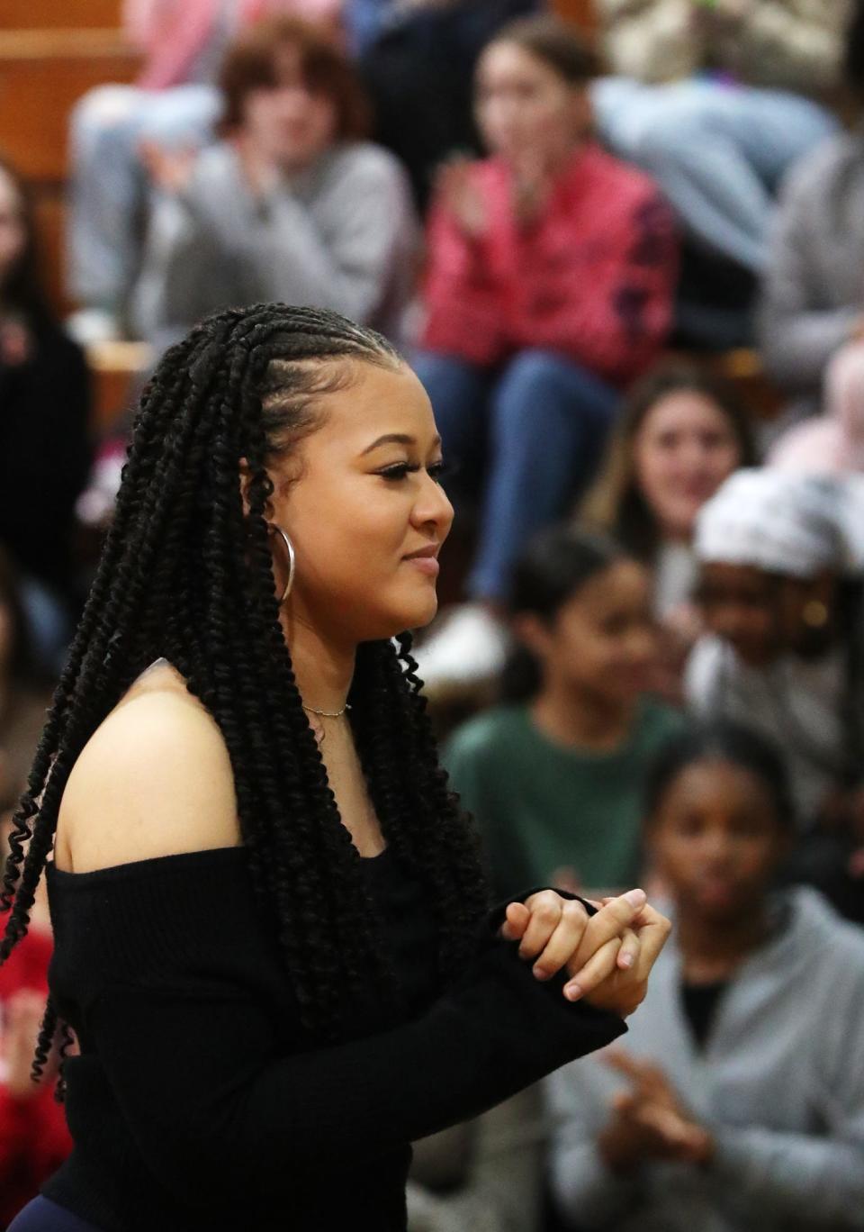 Serrin Joy, who attended Miller South School for the Visual and Performing Arts and competed on American Idol in 2021, has a question-and-answer session Thursday with Miller South students after performing.