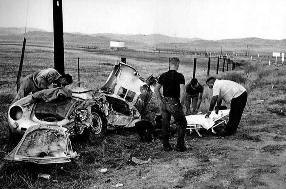 James Dean died on Sept. 30, 1955, when his Porsche Spyder collided with a pickup truck on Highway 46 East.