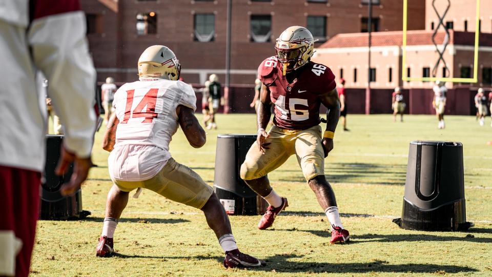FSU linebacker DJ Lundy enters the preseason at 232 pounds, down 23 pounds from the 255 he was listed at last season.