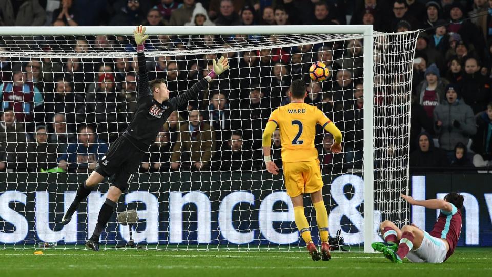 <p>Andy Carroll’s wonder goal lit up the London Stadium</p>