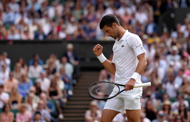 Novak Djokovic celebrates