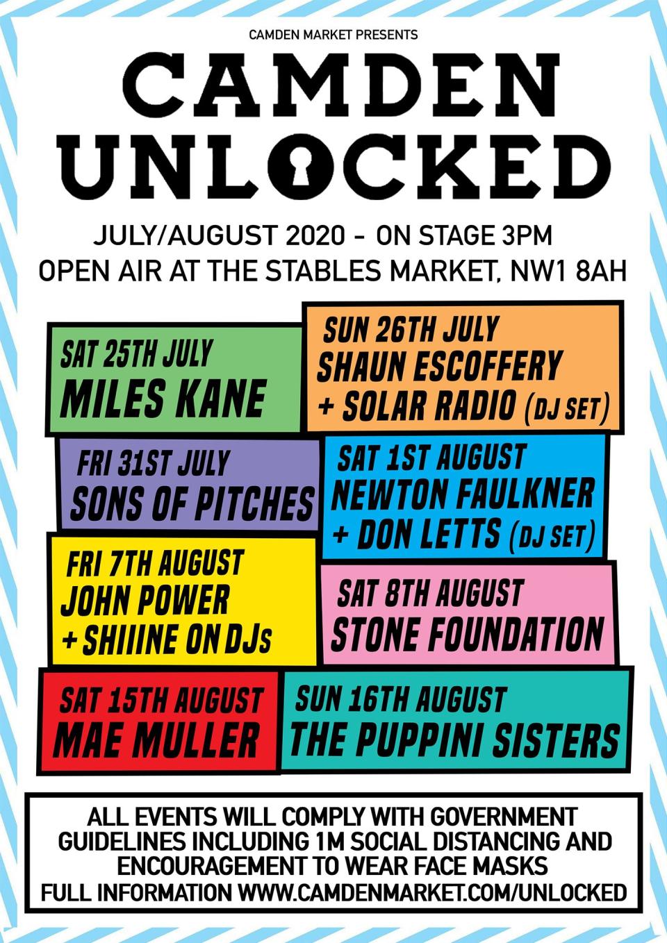 The line-up in full (Camden Unlocked/PA)