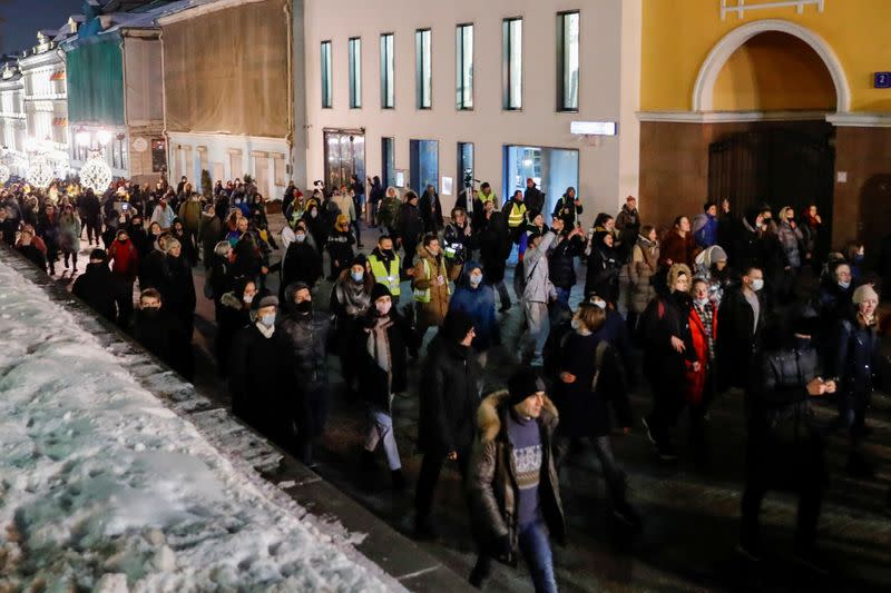 FILE PHOTO: Demonstrations supporting Russian opposition leader Navalny in Moscow