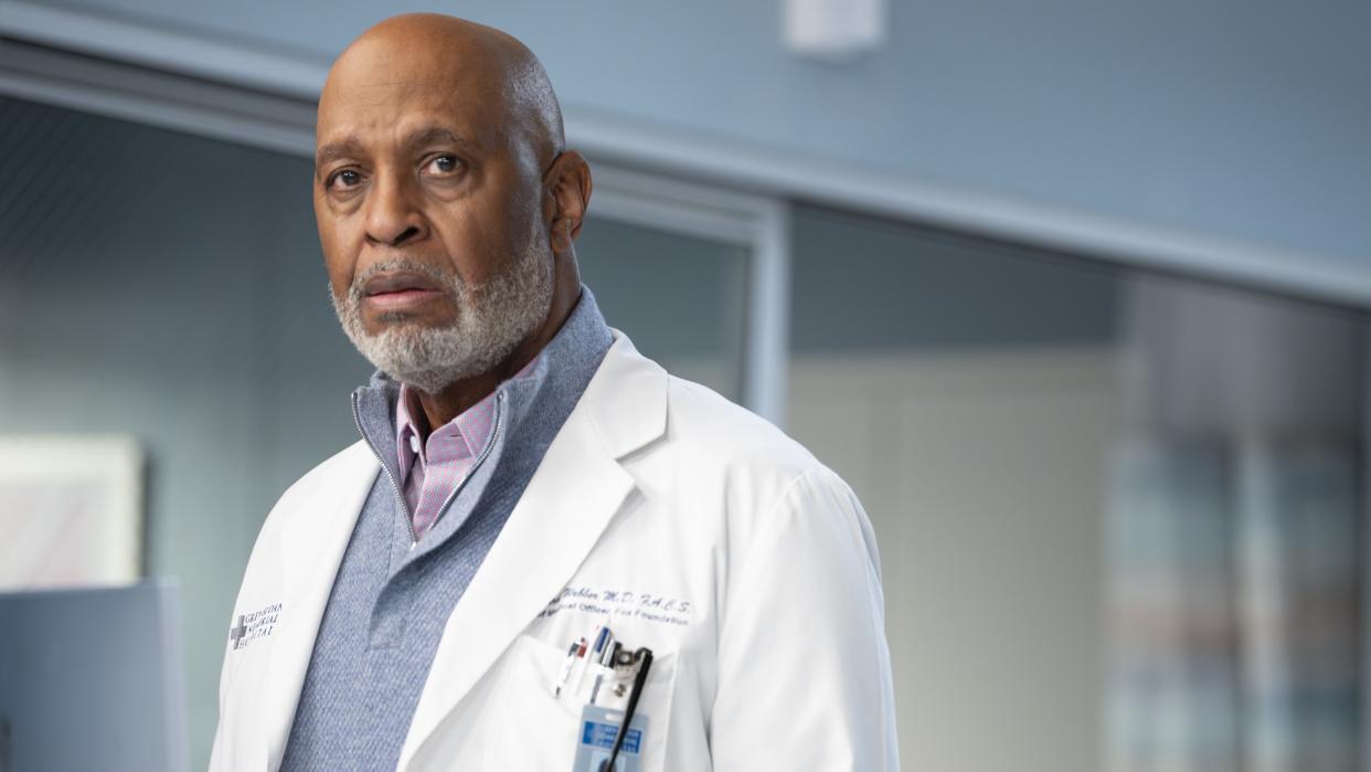  James Pickens Jr. as Dr. Richard Webber concerned in Grey's Anatomy season 20. 